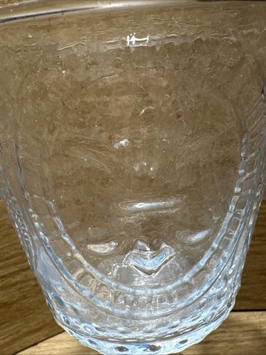 Debi Lily Goblet Clear Hobnail Wine Glass Fleur de Lis Bar Stem Footed Tapered - Picture 2 of 10