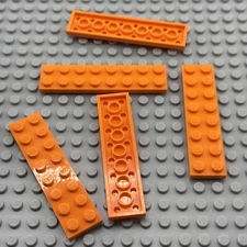 LEGO Plate - Orange - 2 x 8 - QTY x5