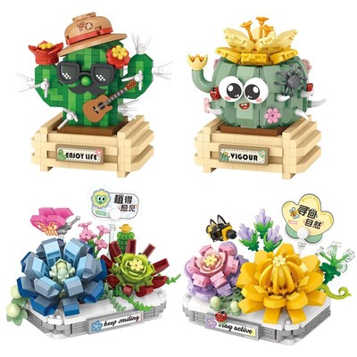 LOZ M6605 Micro Bricks 4 in 1 Potted Plant Building Blocks Sets 1590 PCS Bric...