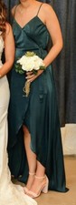 Show Me Your Mumu Wrap Satin Emerald Green Dress Size Small