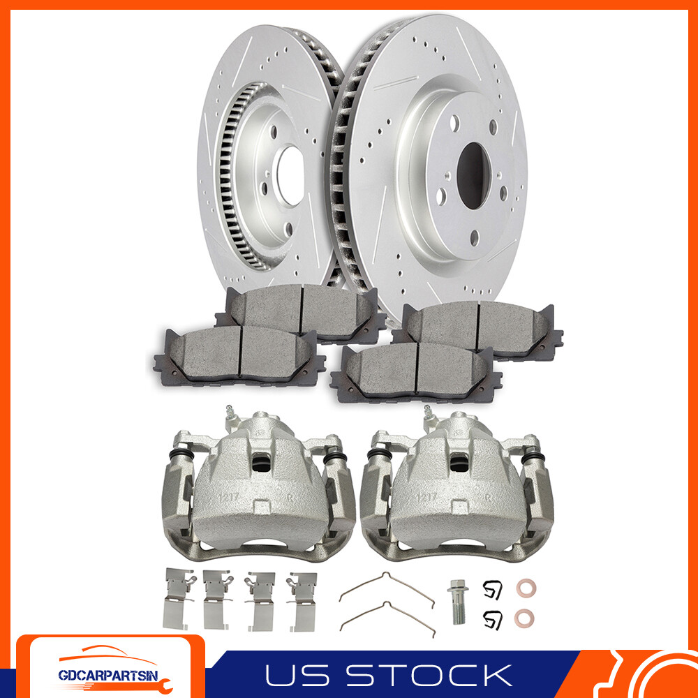 High-Performance Front Brake Calipers with Bracket Pads and Rotors for 2008-2011 Toyota Avalon