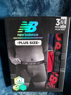 New Balance Men's Premium Performance Boxer Briefs 3-Pack Size 2X-Large  44