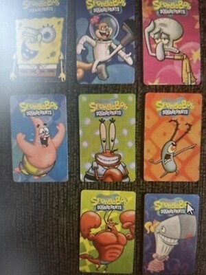 spongebob coin pusher rare card Dave & Busters SpongeBob Arcade Game 8 Card Set Without Gary (Barcoded)