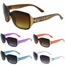 Womens Fashion Designer Sunglasses Shades Wrap Around Crocodile pattern Oval