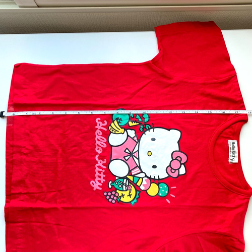 Vintage 1976 Sanrio Hello Kitty T-Shirt For Girls Kids Red Cotton Made in Japan - Picture 9 of 10