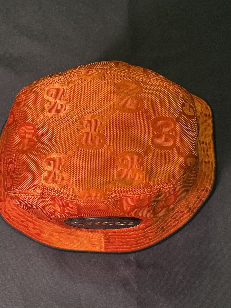 GUCCI GG RETRO ORANGE CAP M MEDIUM OFF THE GRID BUCKET HAT GUCCI GG RETRO ORANGE CAP M MEDIUM OFF THE GRID BUCKET HAT