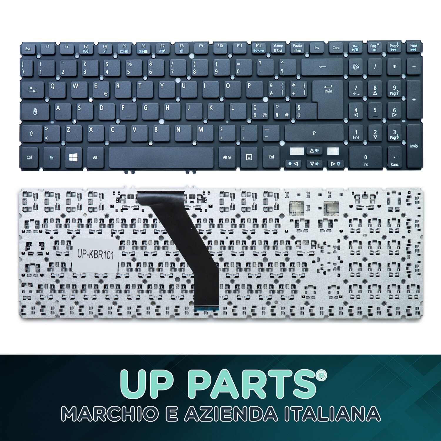 UP PARTS  - Tastiera Notebook Italiana per ACER 60.m4yn1.013