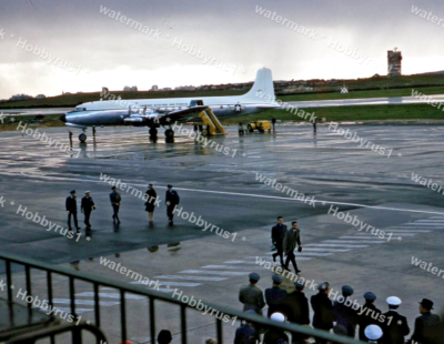 US Air Force Douglas DC-6 Plane Lisbon Airport 1962 Original 35mm - Technical View