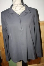 Xersion Quick-Dry Pullover LS Gray Sz L 1/4 Zip Workout Running Athletic GUC