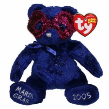 TY Beanie Baby - MARDI GRAS the Mardi Gras Bear - RETIRED