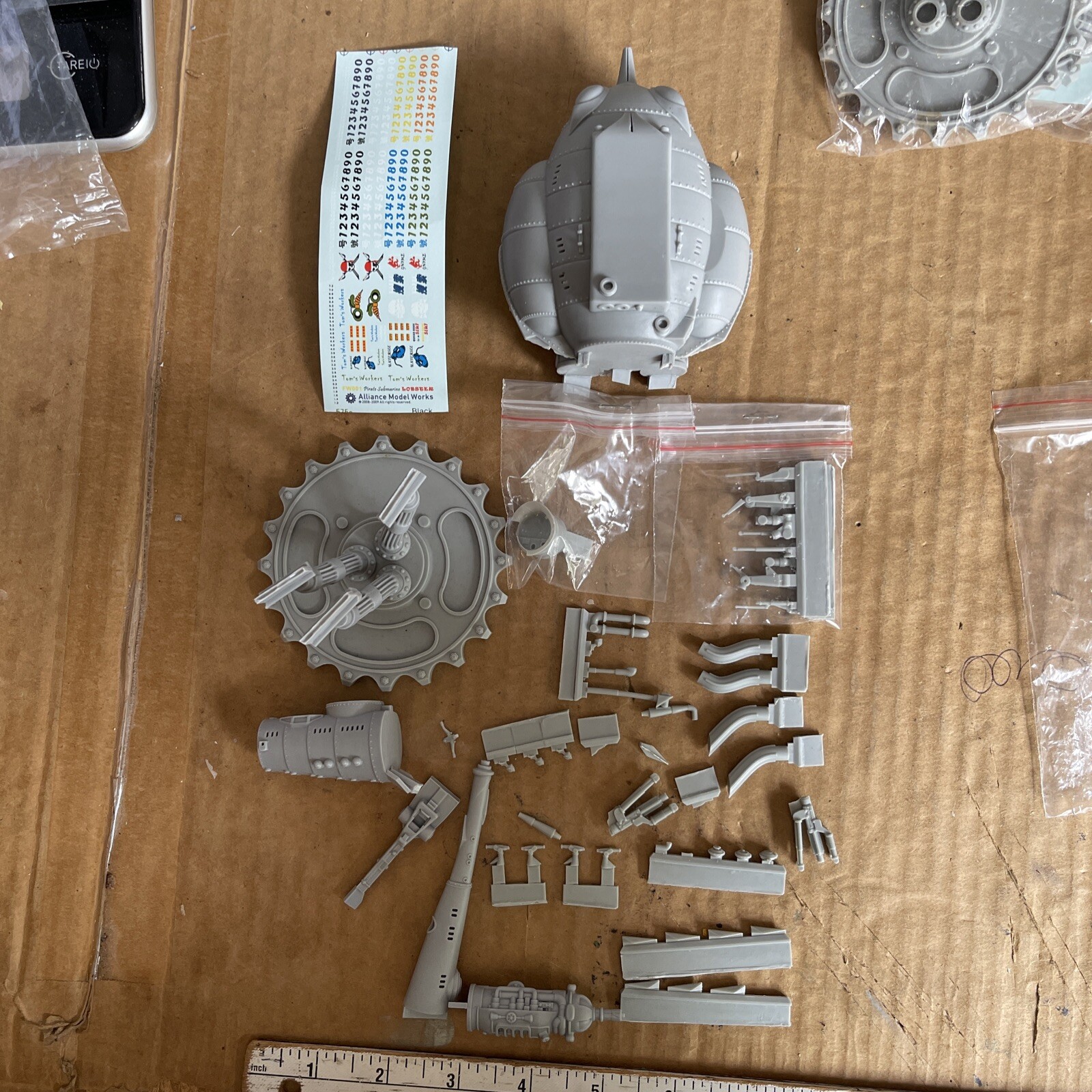 53 Alliance Model Works Pirate Submarine Lobster Model Kit Parts Only
