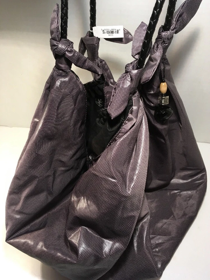 Bolso de Mano Emma Rose XL Negro/Gris/Púrpura Polkadot Ligero Plegable Tela Foto 2 de 4