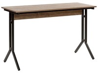 Schreibtisch Dunkler Holzfarbton Stahlgestell 120X48 Cm Industrie Look Creek