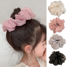 Solid Color Organza Hair Scrunchies Ponytail Holder Hair Ring Hair Accessories