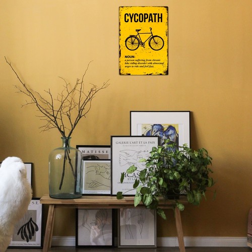 Cycopath Funny Retro Cycling Metal Sign Bike Shed Mancave Plaque Cyclist Gift - Picture 12 of 15