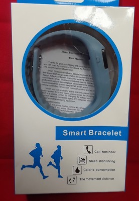 FITNESS TRACKER Smart Bracelet: Monitors Steps, Calories & More! - Blue-Gray