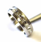 New 14k white gold princess 1.04ct diamond SI2 H wedding band ring mens 10.25 — photo 5