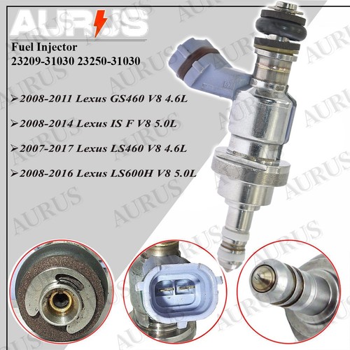 x8 FABRICANTE DE EQUIPOS ORIGINALES AURUS NUEVO Inyector de Combustible para 07-17 Lexus GS460 IS LS460 LS600H 23250-31030 - Imagen 2 de 5