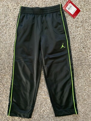 JORDAN toddler boys Jumpman Fleece Pants Black Volt 751103 size 2T 3T 