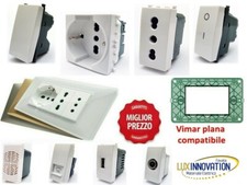 VIMAR PLANA BIANCO COMPATIBILE PRESA SCHUKO TV PULSANTE INVERTITORE completa ok