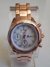 Women's Rose Gold Finish Bracelet Fashion Boyfriend Dressy Casual Watch