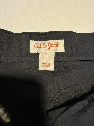 Cat & Jack Boys Black Adjustable Cargo Shorts Size 5 - Picture 3 of 6