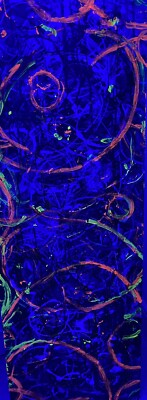 Originalgemälde Acryl Abstrakt auf gestreckter Leinwand leuchtet im Dunkeln Effekte.