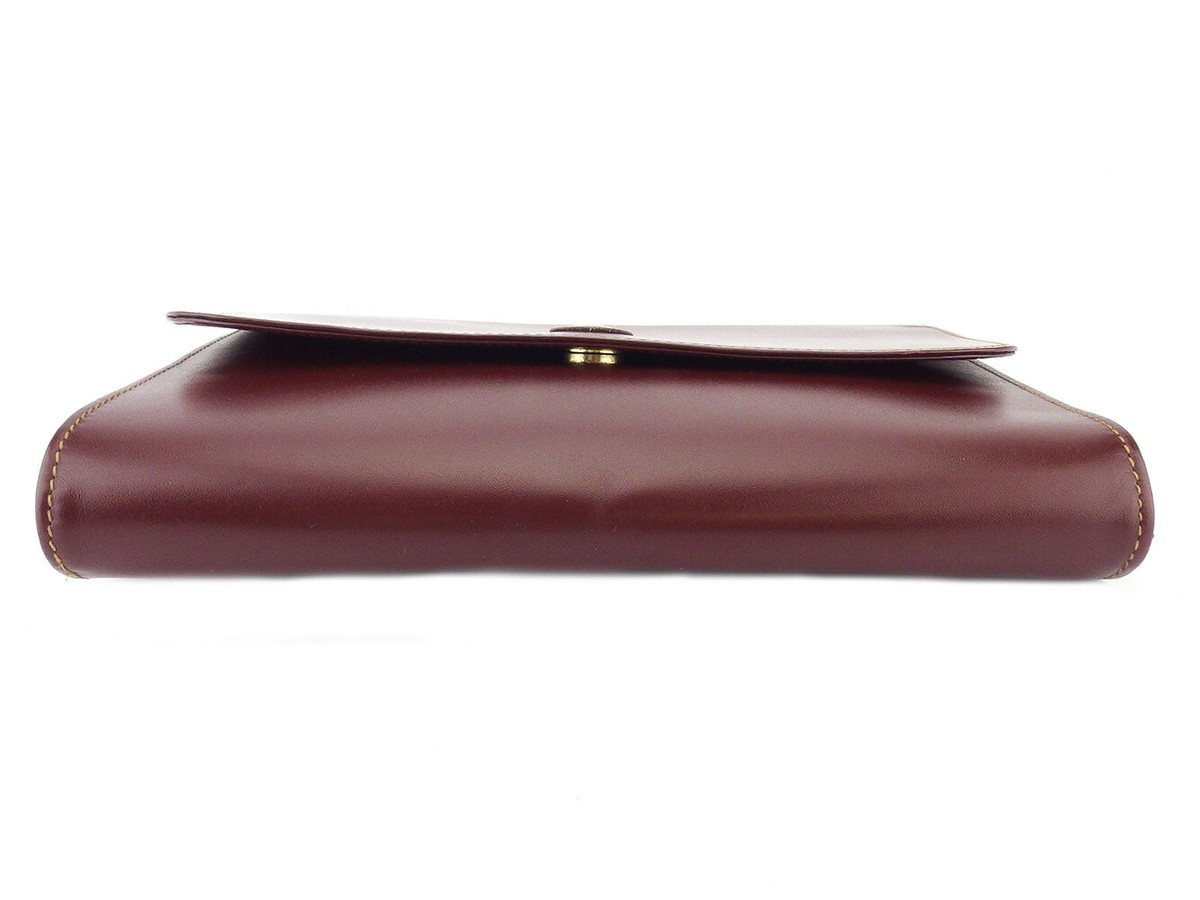 バッグ Cartier MustLine Bordeaux Leather Clutch Cartier Clutch Bag Must Line Bordeaux Leather Used Authentic