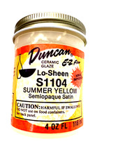 Duncan Ceramic Glaze Summer Yellow S1104 Semiopaque Satin RARE Vintage