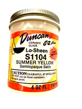 Duncan Ceramic Glaze Summer Yellow S1104 Semiopaque Satin RARE Vintage