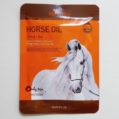 Korea Cosmetic Farmstay Face Mask Sheet Pack Facial Skin Care Horse Oil K-Beauty
