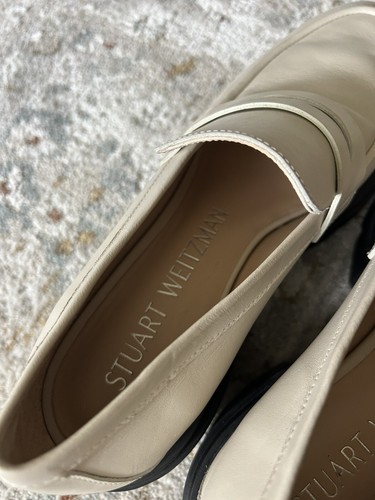 Stuart Weitzman Soho Lug Sole Chunky Heel Leather Loafers Size 9 39.5 - Picture 10 of 12