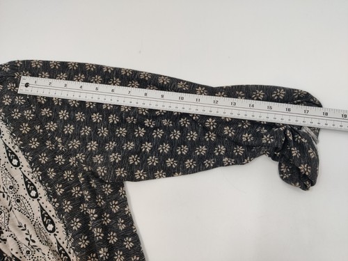 Top blusa donna Style & Co taglia L grigio stampa paisley manica arrotolata - Foto 7 di 10