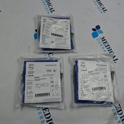 Philips M4554A ANTIMICROBIAL Coated Reusable Cuff Small Adult Lot of 3