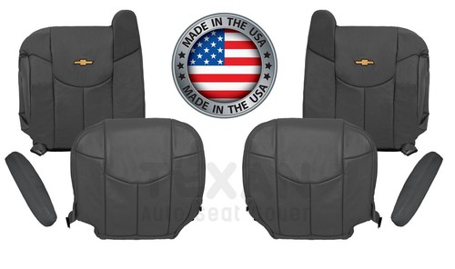 Fits 2002 Chevy Avalanche 2500 4x4 Front Replacement Seat Cover Vinyl Dark Gray - Picture 54 of 65