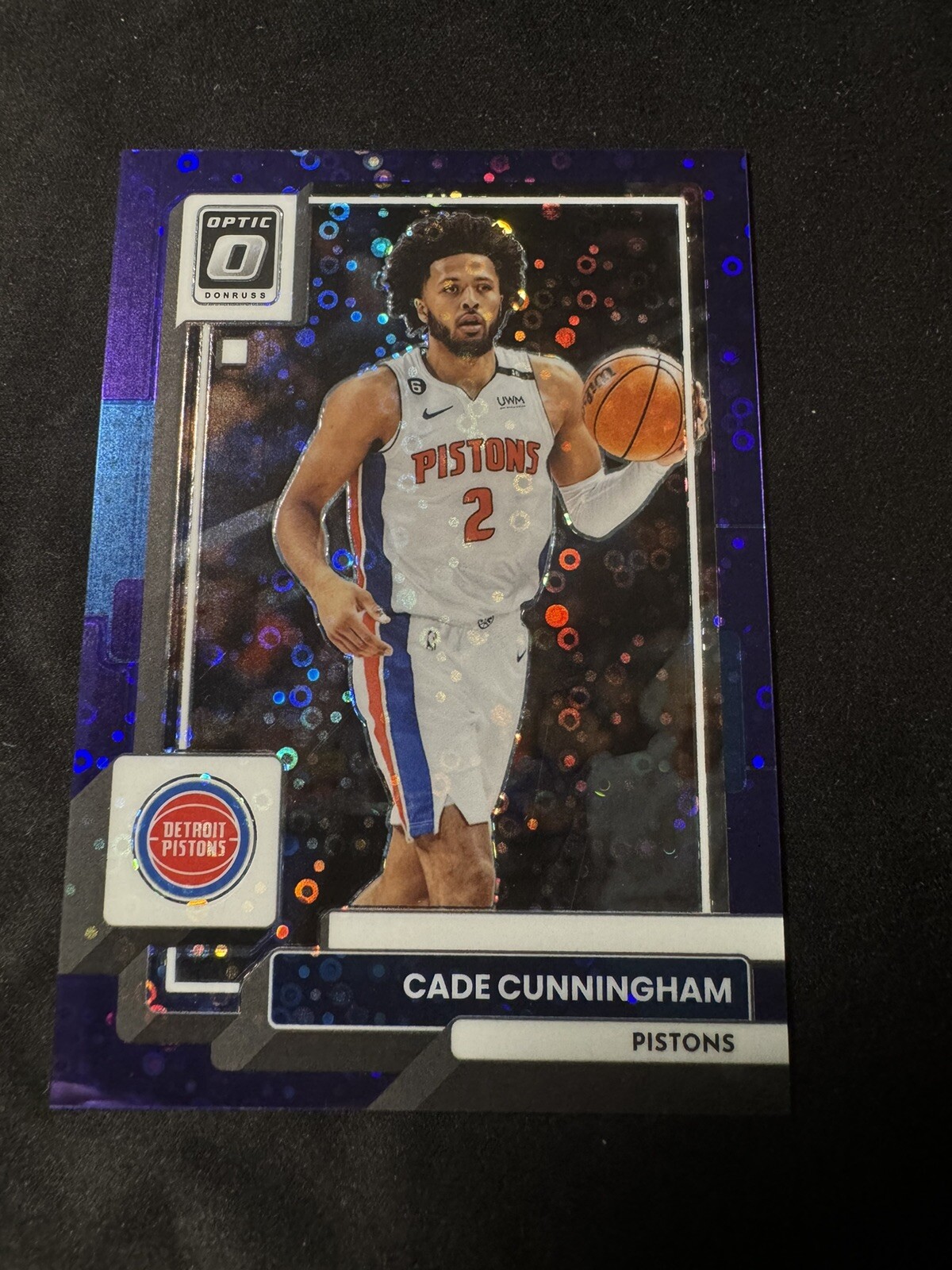 2022-23 DONRUSS OPTIC FAST BREAK PURPLE PRIZM CADE CUNNINGHAM #92 96/99 PISTONS