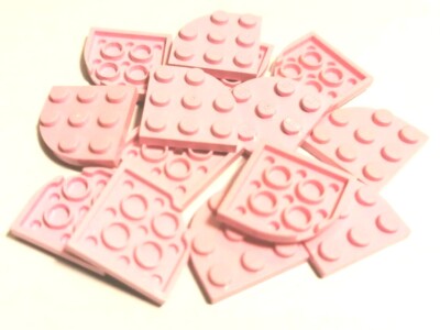 LEGO  Basic 14 Stück Platten Flügel Plates 1/3 flach rosa 3x3 #30357