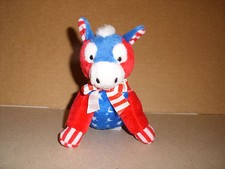 DAKIN DEMOCRATIC PARTY PATRIOTIC USA PLUSH STUFFED DONKEY 5'' EXCELLENT