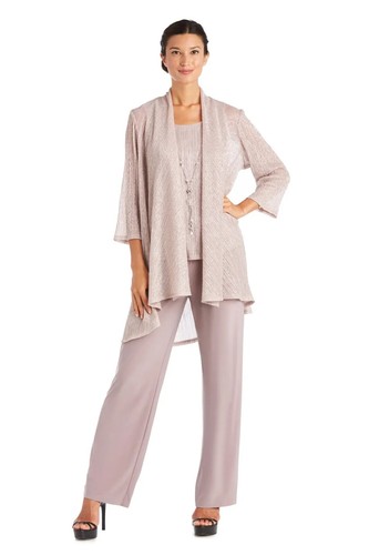 R&M Richards Women's Three Piece Metallic Crinkle Duster - Mother of the Bride - Picture 8 of 49