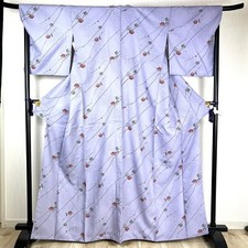   Excellent    Japanese Vintage Kimono Houmongi Silk Plum flower pattern A0362