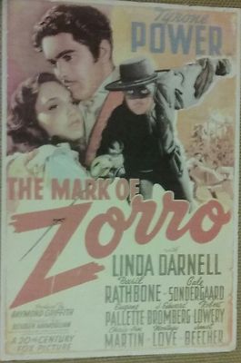 ZORRO  classic iconic Tyrone Power film poster good condition PRICE DROP!