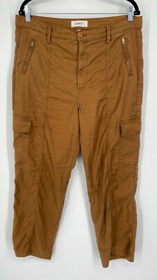 Level99 Linen Blend Cargo Pants Women's Size 31 High Rise