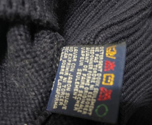 vtg tommy hilfiger boys sweater blue pullover fine knit cotton crew neck logo 5 - Picture 7 of 7