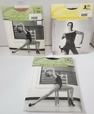 Lot 3 Capezio Ultra Shimmer Footed Tights Footed Fishnet Footless Tights NWT S/M