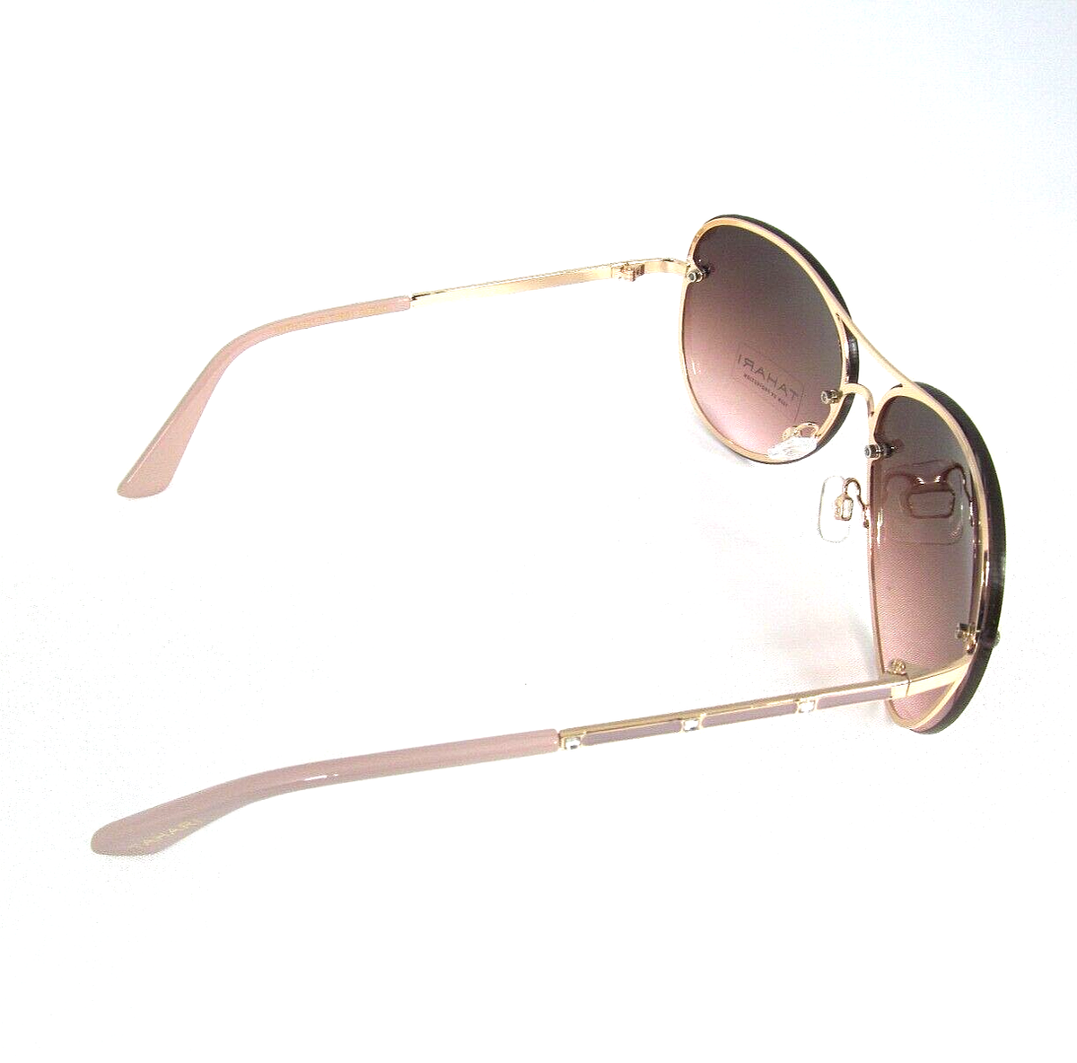 TAHARI AVIATOR 100% UV PROTECT SUNGLASSES,GOLD METAL FRAME,CRYSTALS ON THE SIDE Amazon.com: TAHARI TH724 UV Protective Rhinestone Metal  main image 2