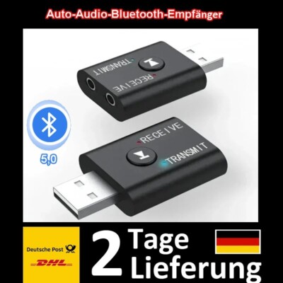 2 In 1 USB Bluetooth 5.0 Transmitter Receiver 3.5mm AUX Wireless Audio Adapter