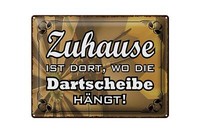 Blechschild Spruch 40X30 Cm Zuhause Wo Die Dartscheibe HäNgt Deko Schild