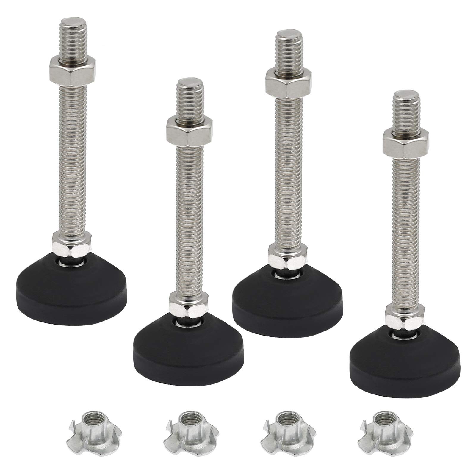 4pcs Swivel Furniture Leg Levelers Adjustable Leveling Feet Glide for Tables