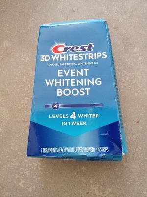 Crest 3D Whitestrips Event Whitening Boost (7 Treatment, 14 Strips) Exp:12/14/26