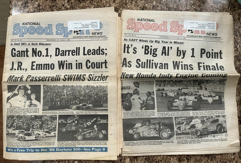 National Speed Sport News Lot of 2 1985 Auto Racing Issues Vol LIII No. 39& 45.